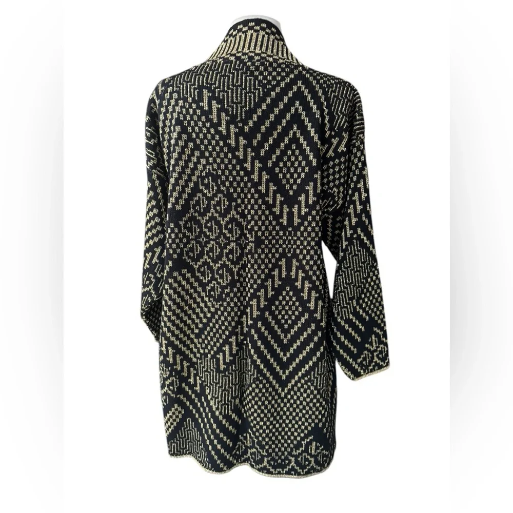 Vintage Carriage Court‎ Gold Metallic Open Cardigan